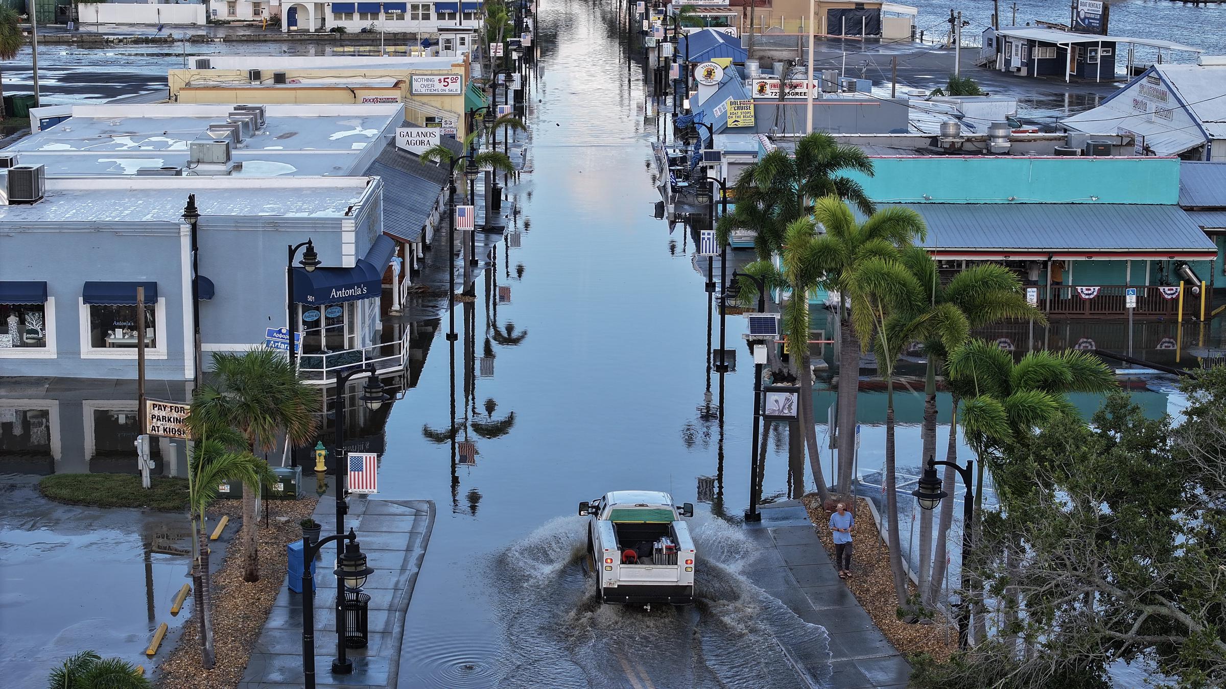 Die verheerenden Auswirkungen des Hurrikans Helene in Tarpon Springs, Florida am 27. September 2024 | Quelle: Getty Images