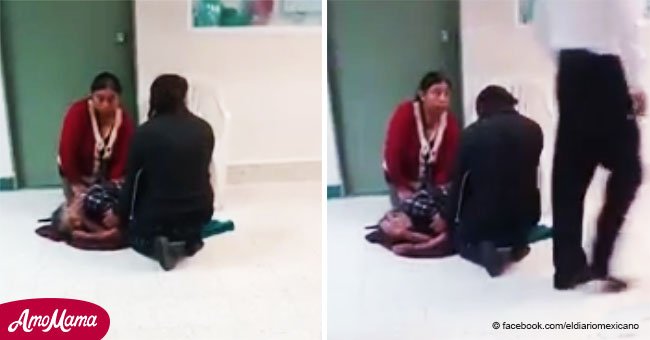 Ein Video zeigt eine ältere Frau, die im Krankenhaus auf dem Boden liegt, während die Leute sie weiter ignorieren