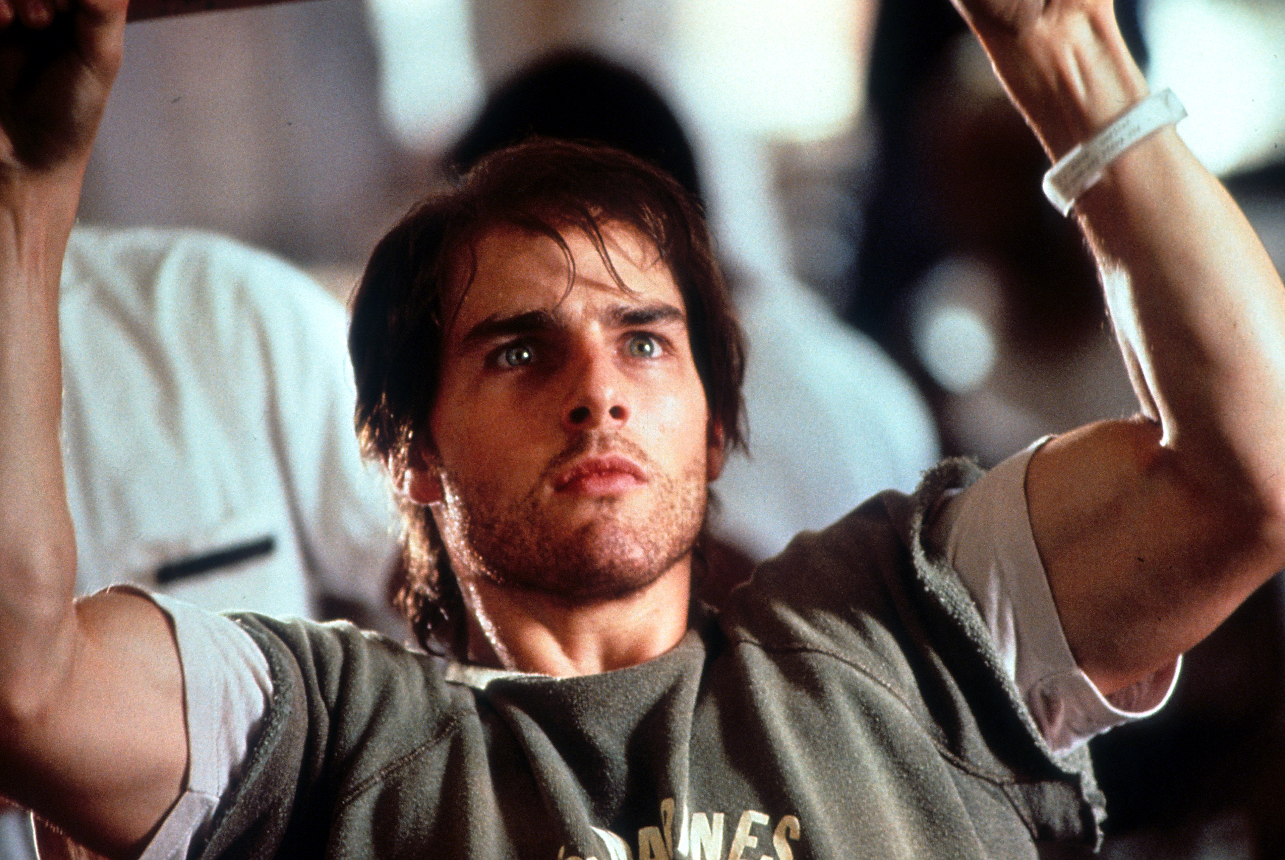Tom Cruise am Set von "Geboren am 4. Juli", 1989 | Quelle: Getty Images