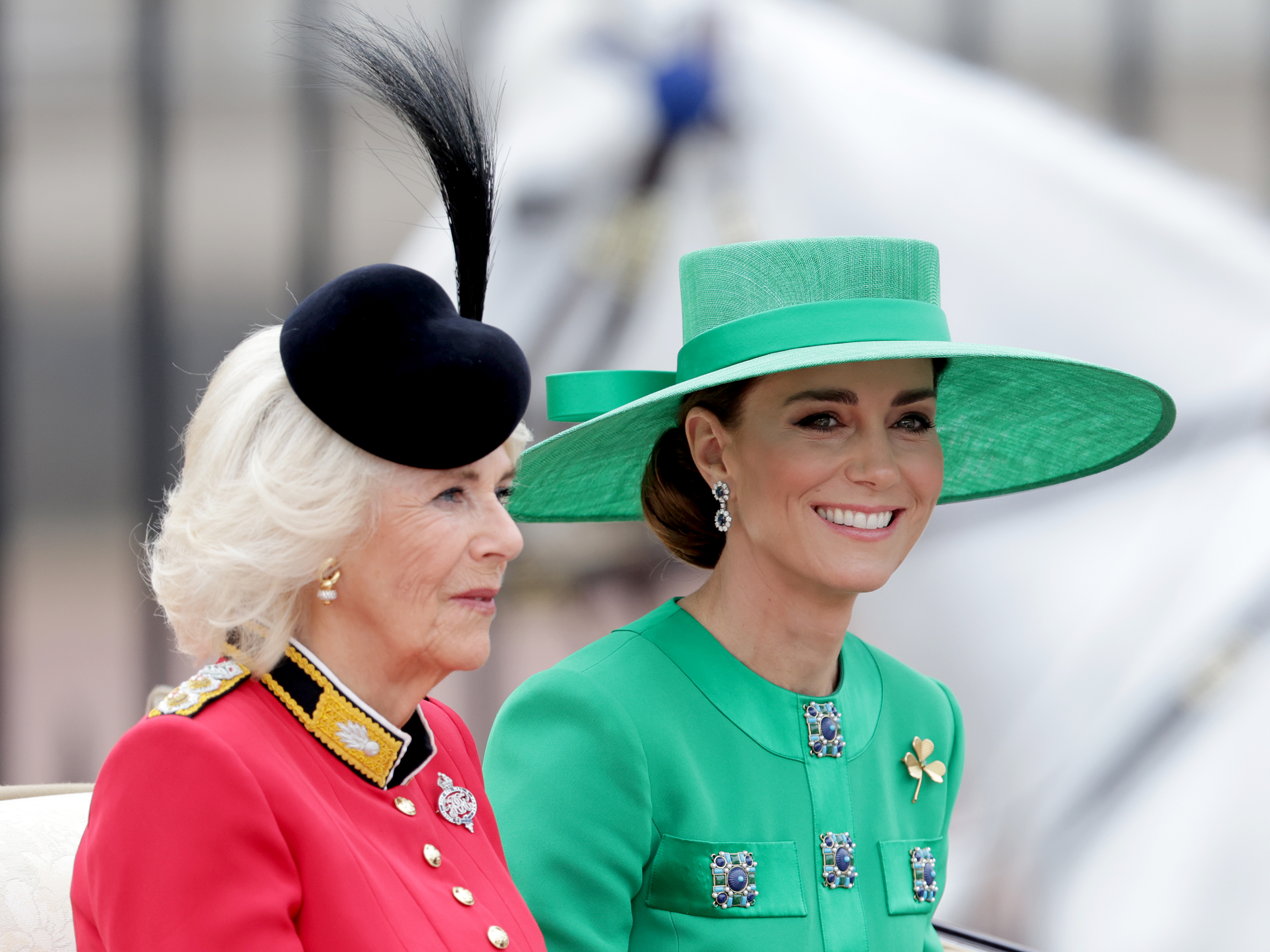 Königin Camilla und Prinzessin Catherine beim Trooping the Colour am 17. Juni 2023 in London, England | Quelle: Getty Images