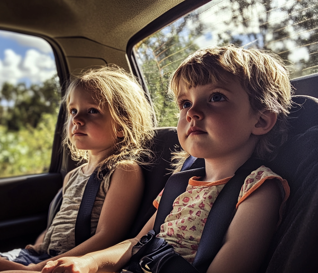 Kinder in einem Auto | Quelle: Midjourney