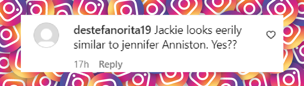 Der Kommentar eines Netizens zu Jackie Sandlers Ähnlichkeit mit Jennifer Aniston, gepostet im August 2024 | Quelle: Instagram/people