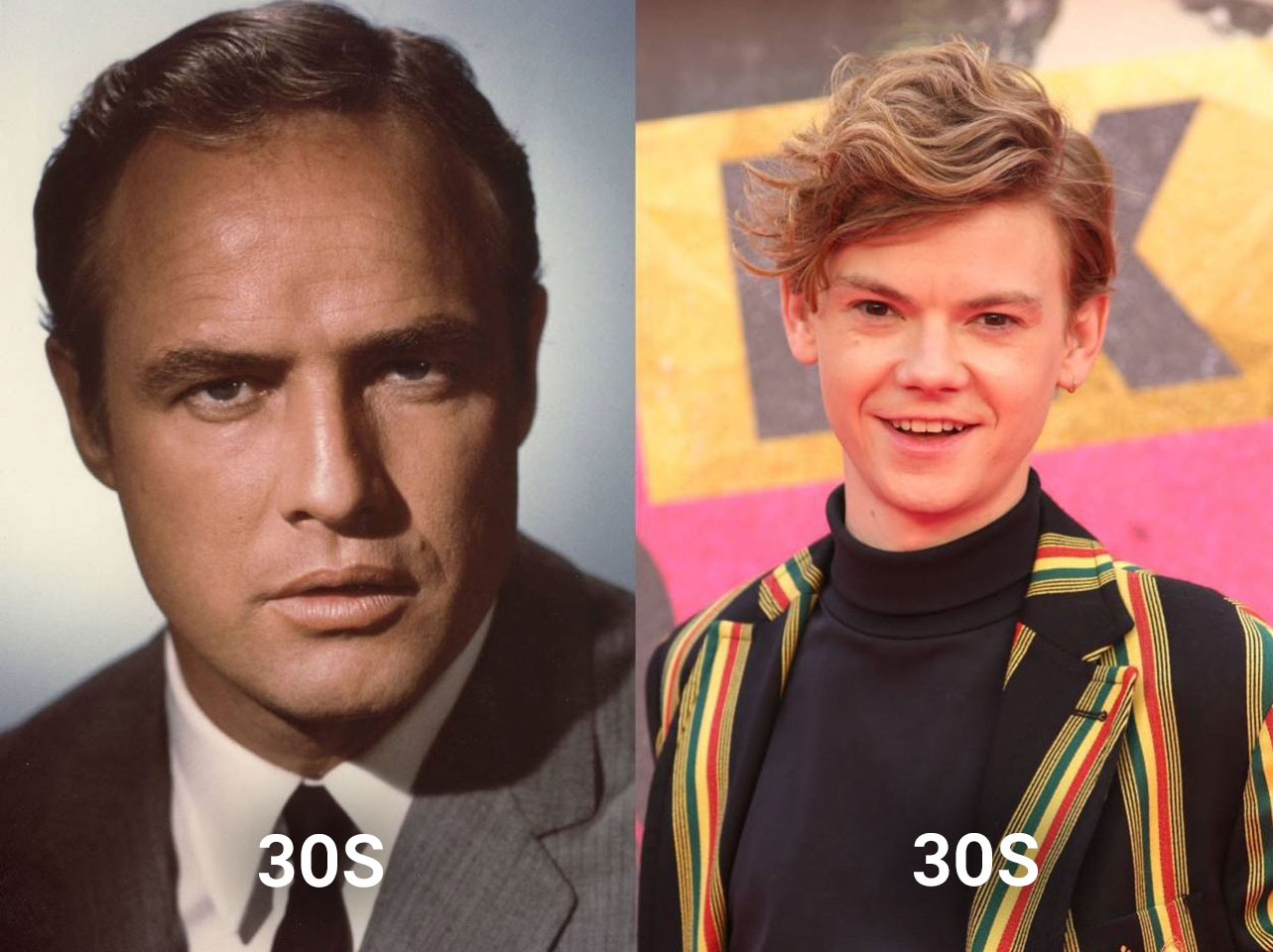 Marlon Brando [Links]. Thomas Brodie-Sangster [Rechts] | Quelle: Getty Images