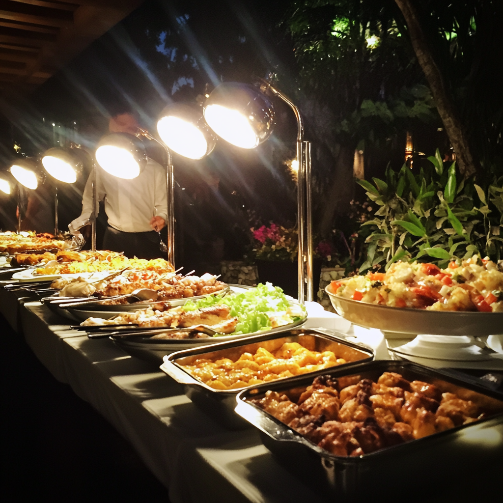 Ein Hochzeitsbuffet | Quelle: Midjourney