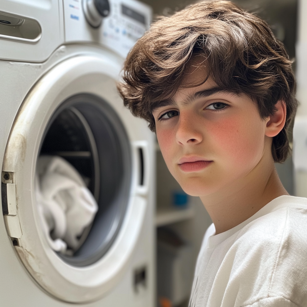 Ein Teenager wäscht seine Wäsche | Quelle: Midjourney