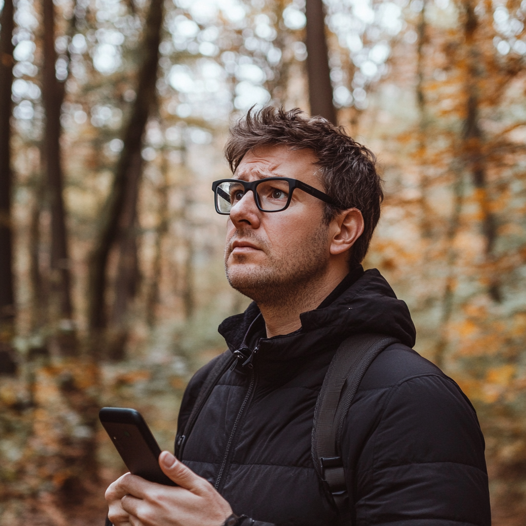 Ein Mann hält sein Telefon in der Hand | Quelle: Midjourney