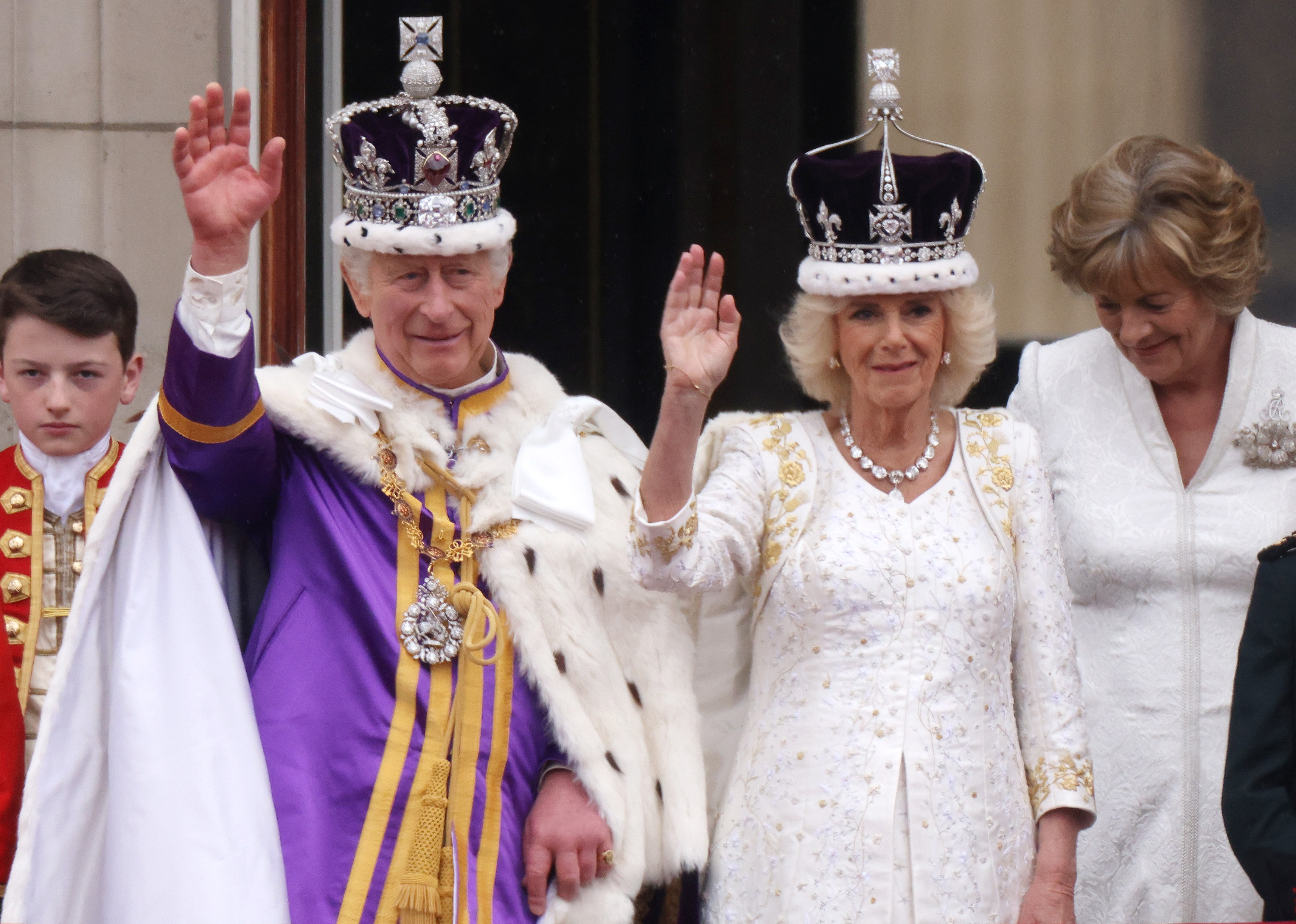 König Charles III. und Königin Camilla auf dem Balkon des Buckingham Palace während ihrer Krönung am 06. Mai 2023 | Quelle: Getty Images