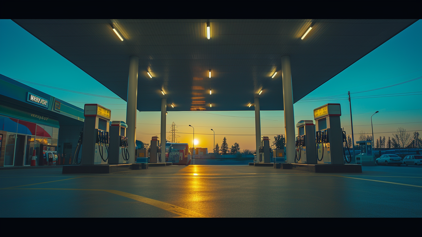 Eine Tankstelle | Quelle: Midjourney