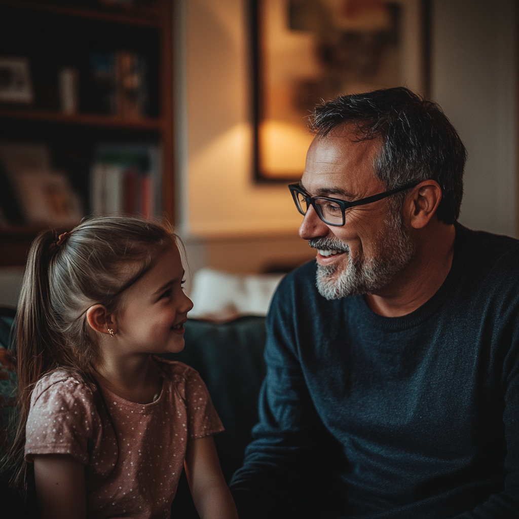 Ein Vater, der seine Tochter ermutigt | Quelle: Midjourney