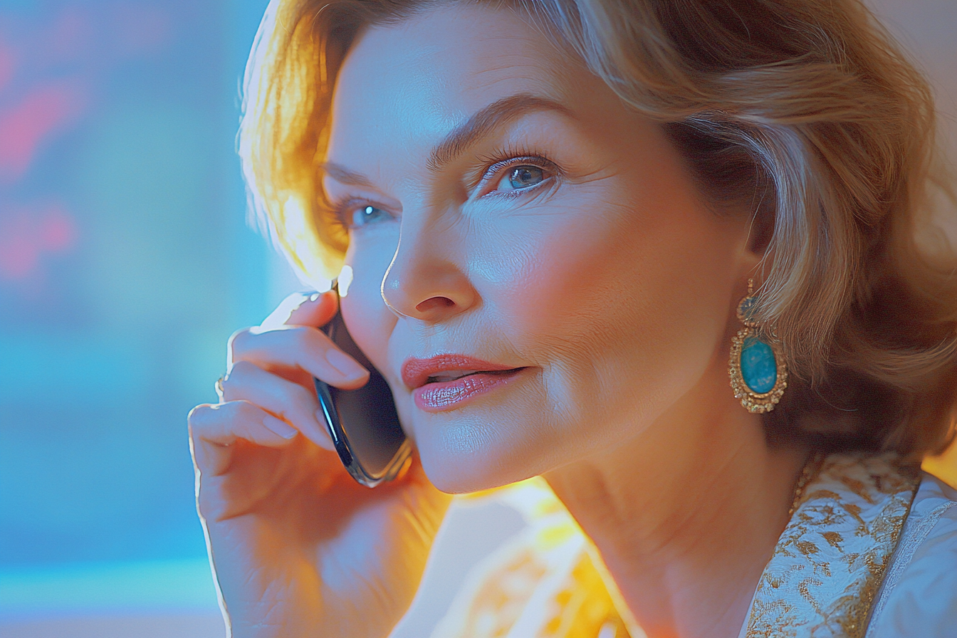 Eine Frau spricht am Telefon | Quelle: Midjourney