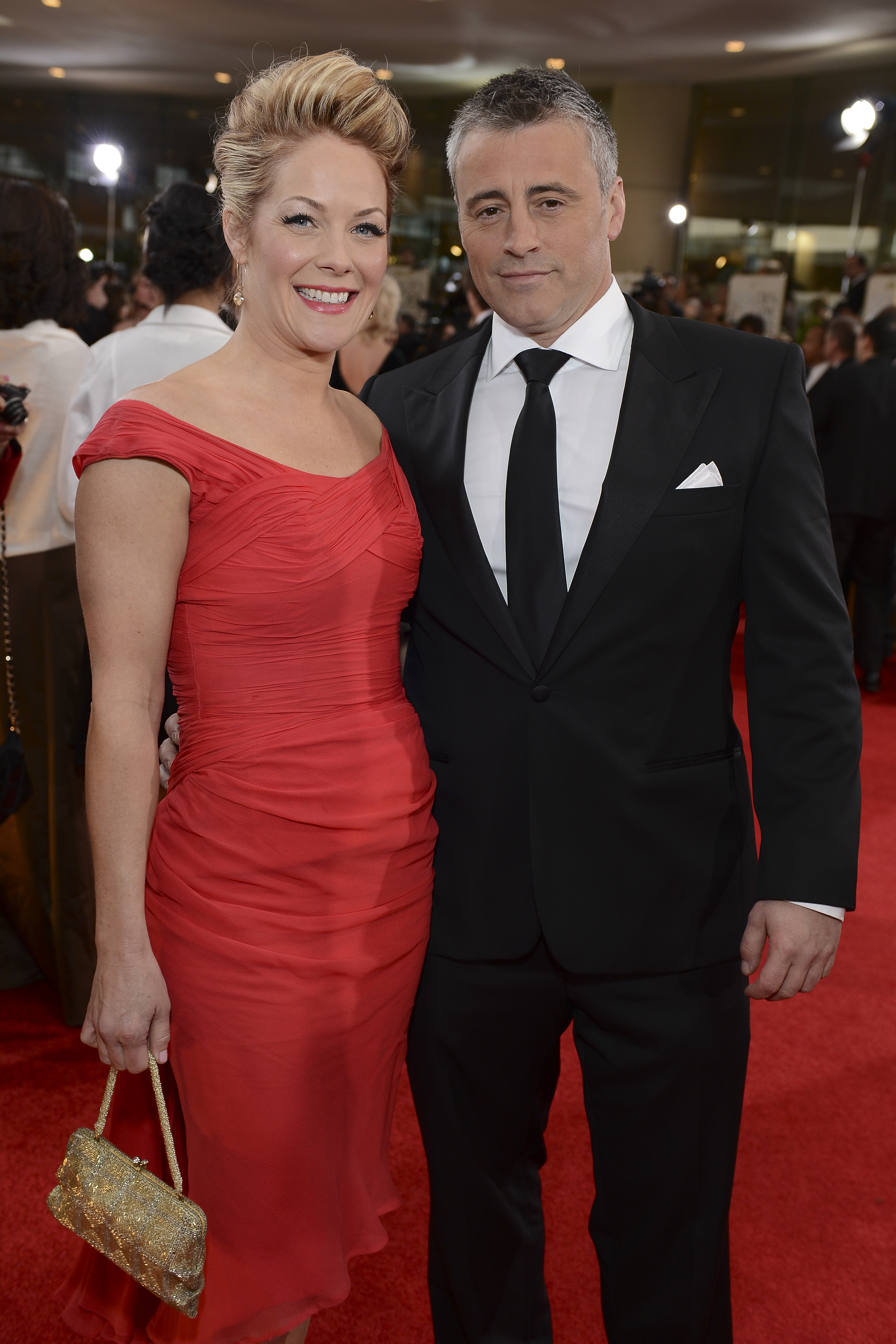 Andrea Anders und Matt LeBlanc auf dem roten Teppich der 70th Annual Golden Globe Awards am 13. Januar 2013 in Beverly Hills, Kalifornien. | Quelle: Getty Images