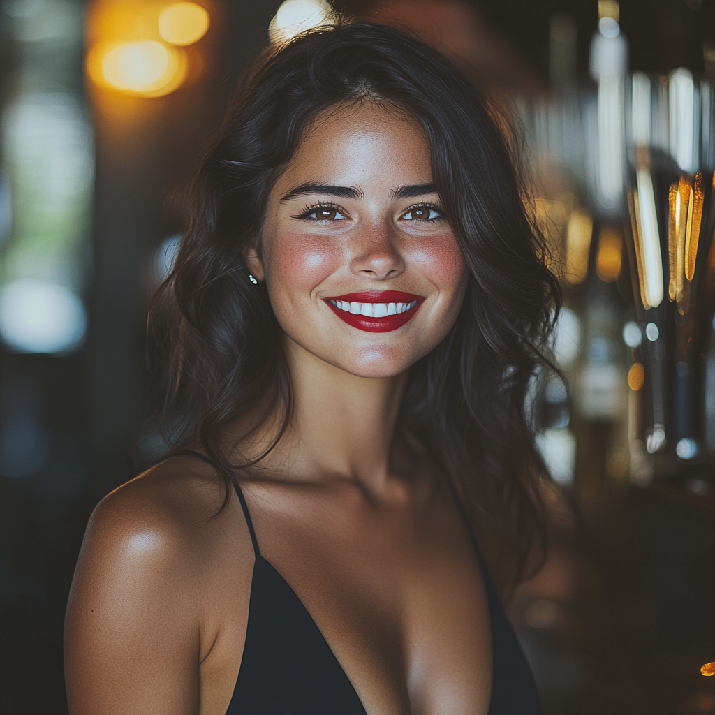 Eine Frau in einer Bar | Quelle: Midjourney