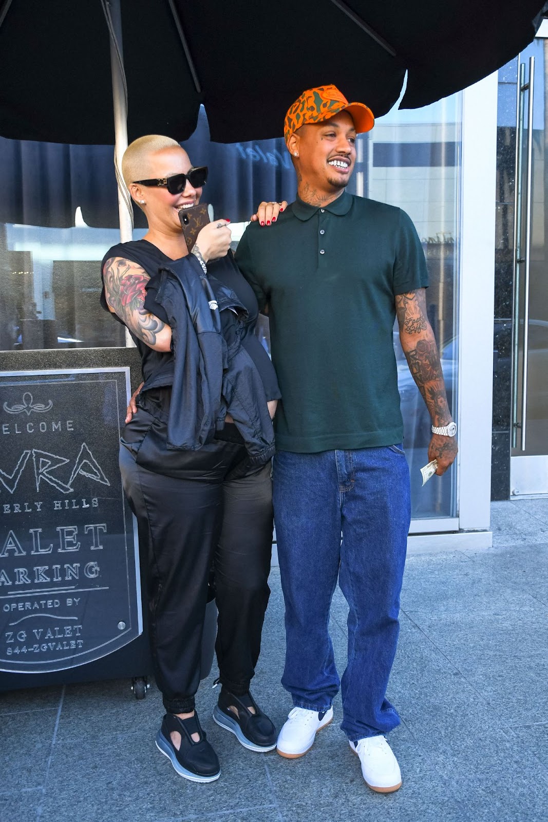 Amber Rose und Alexander "AE" Edwards werden am 24. September 2019 in Los Angeles, Kalifornien, fotografiert. | Quelle: Getty Images