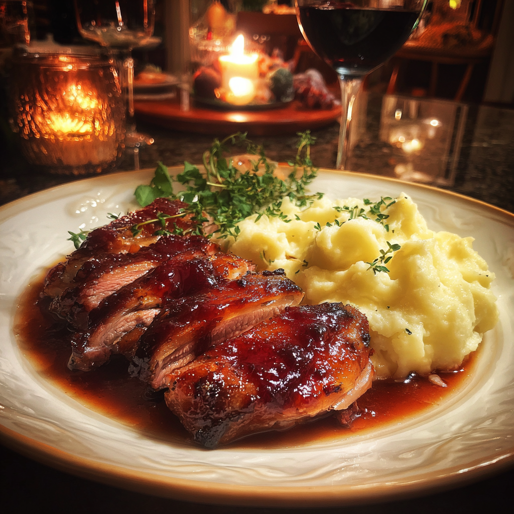 Talerz z jedzeniem na stole | Źródło: Midjourney