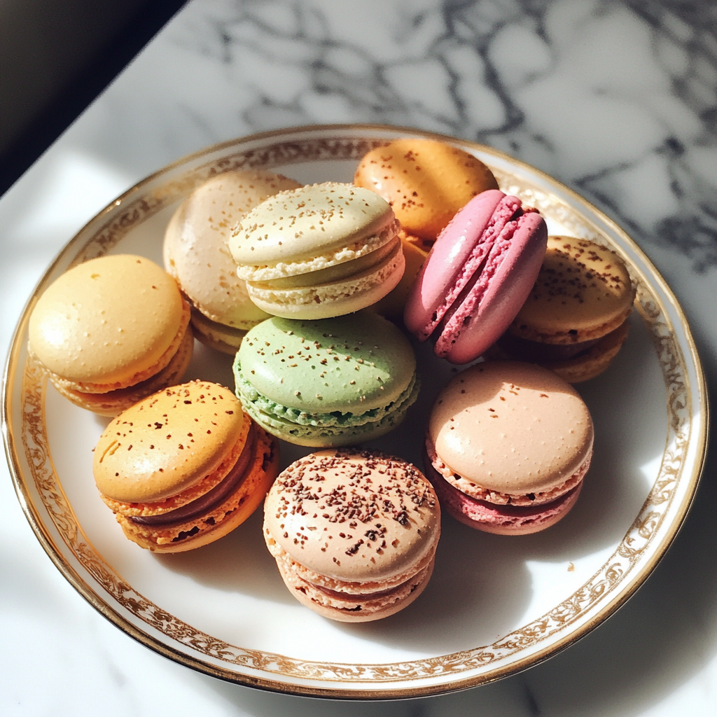 Ein Teller mit Macarons | Quelle: Midjourney