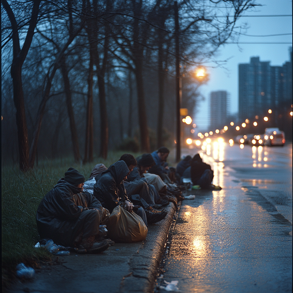 Verärgerte Obdachlose | Quelle: Midjourney