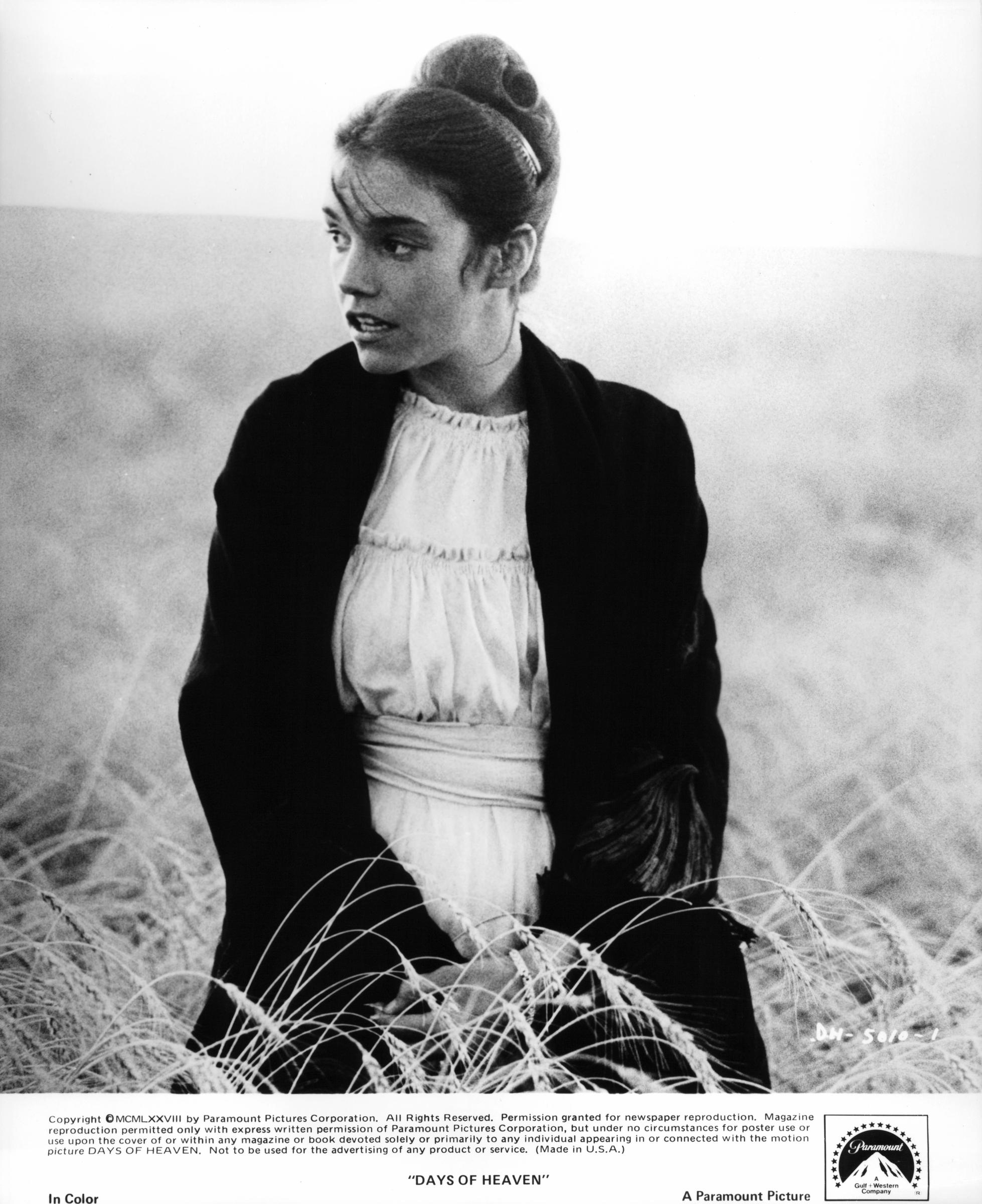 Die Schauspielerin am Set von „Days of Heaven“ im Jahr 1978. | Quelle: Getty Images