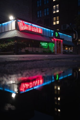 Ein Foto von der gut beleuchteten Außenseite eines Restaurantlokals. | Quelle: Unsplash