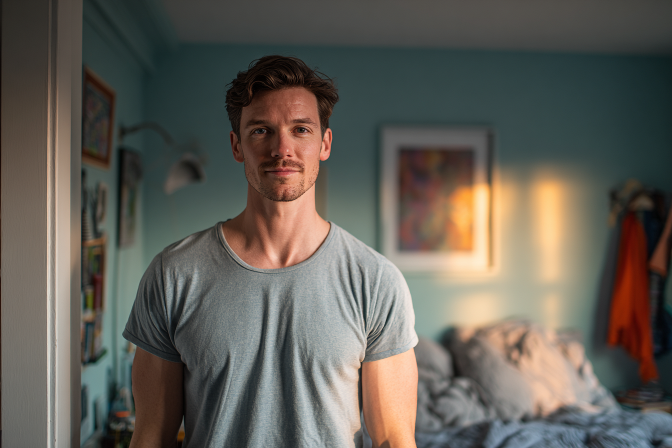 Ein Mann, der geradeaus schaut | Quelle: Midjourney
