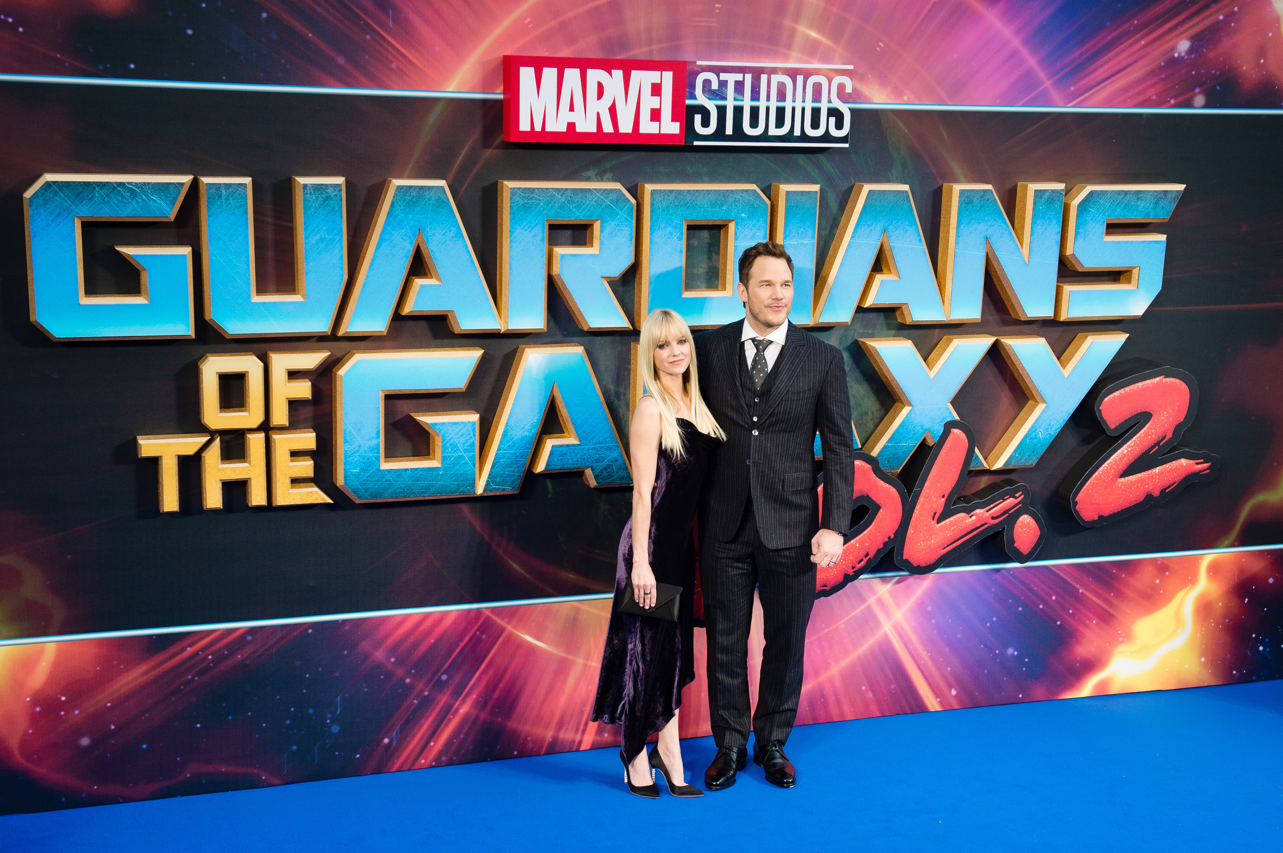 Anna Faris und Chris Pratt besuchen die europäische Gala-Vorstellung von "Guardians of the Galaxy Vol. 2" im Eventim Apollo am 24. April 2017 in London, Großbritannien | Quelle: Getty Images