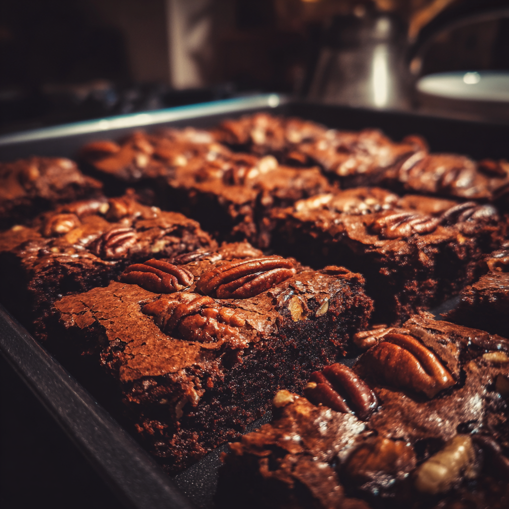 Ein Tablett mit Brownies | Quelle: Midjourney