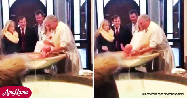 Schockierender Zwischenfall: Baby fällt aus den Händen des Priesters ins Taufbecken