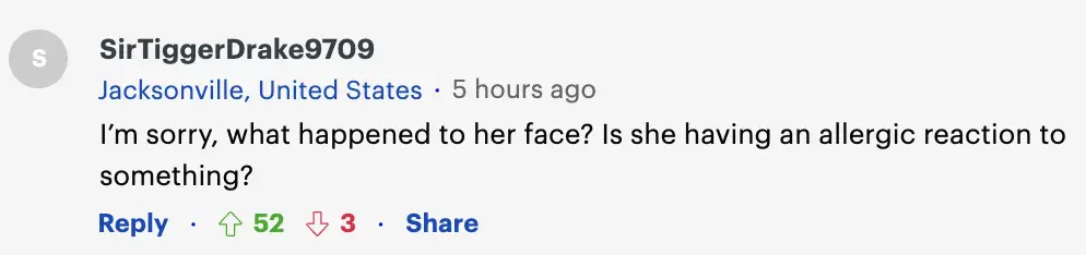 Die Reaktion eines Internetnutzers auf Ellen Pompeos jüngsten Ausflug. | Quelle: Daily Mail