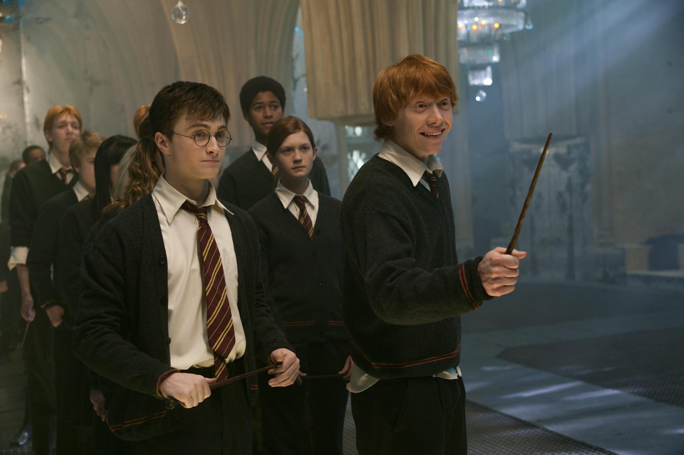 Daniel Radcliffe und Rupert Grint am Set von