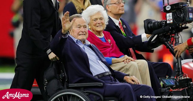 Ehemaliger US-Präsident, der 93-jährige George H. W. Bush konnte seine Emotionen auf der Beerdigung seiner Frau Barbara nicht zurückhalten
