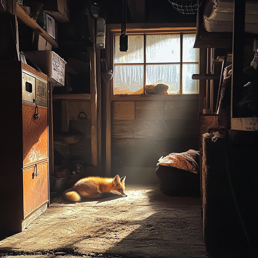 Ein Fuchs in einer Garage | Quelle: Midjourney