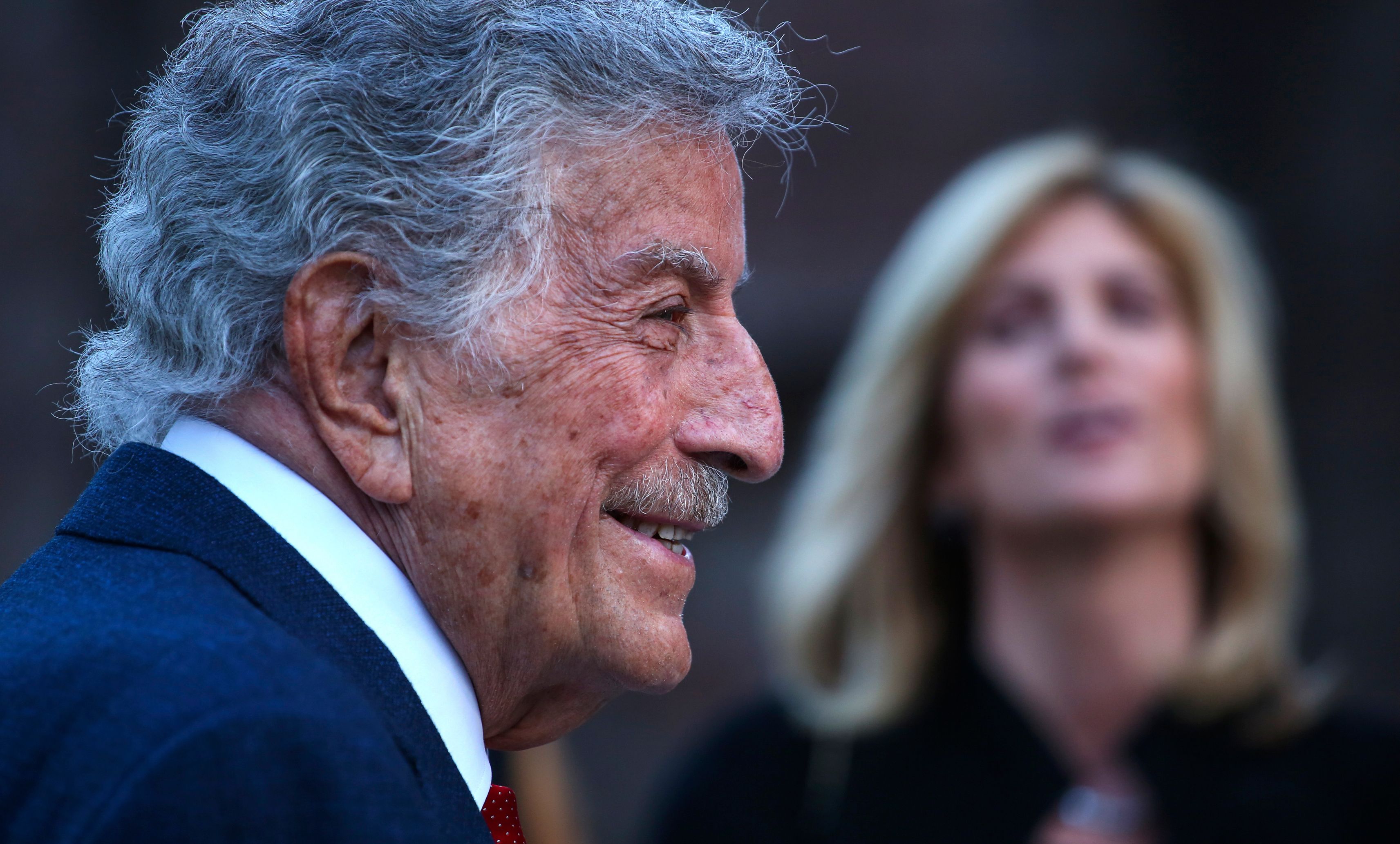 Tony Bennett bei der Eröffnungsfeier des Statue of Liberty Museum am 15. Mai 2019 in New York. | Quelle: Getty Images