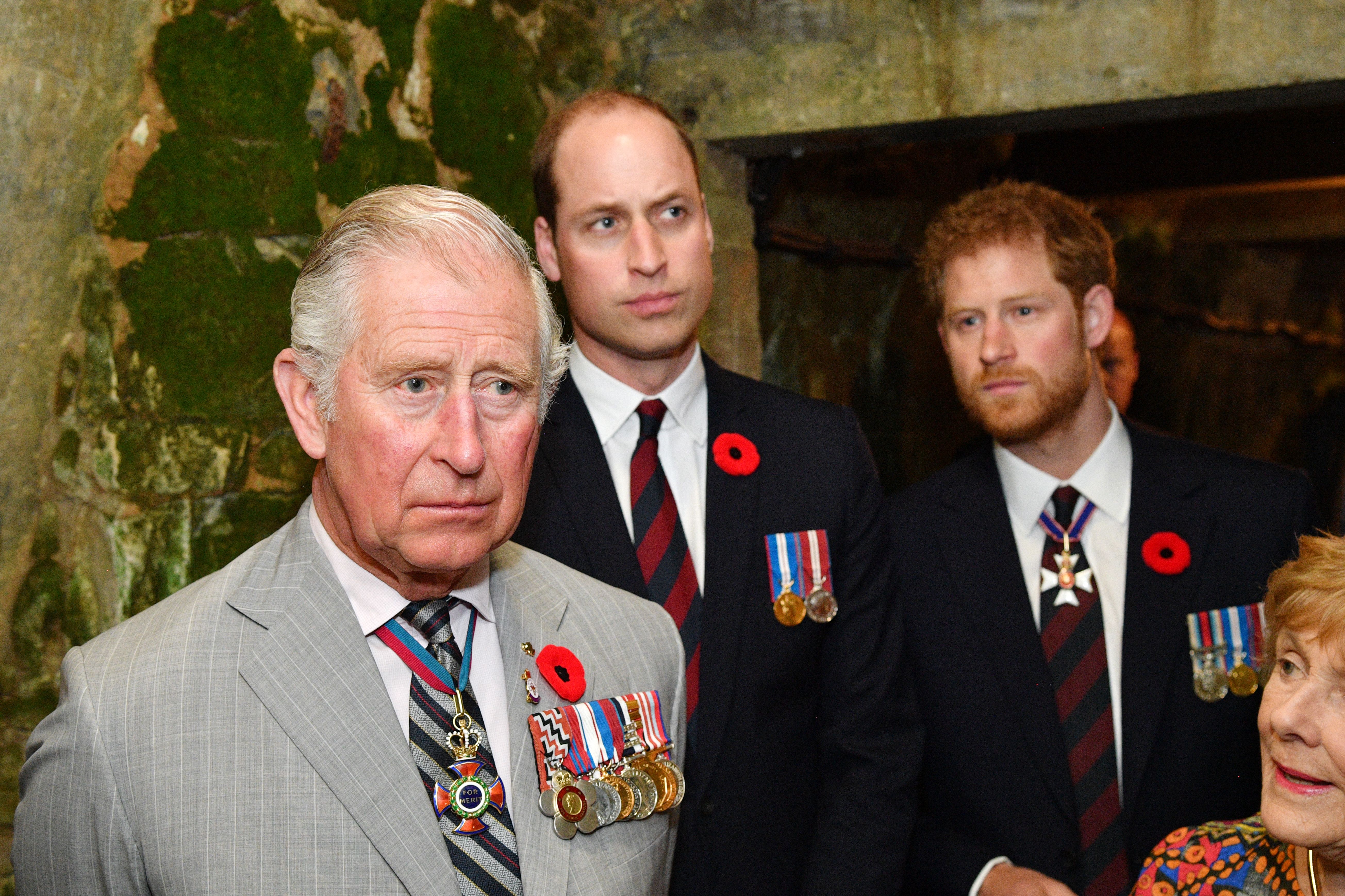 König Charles III., Prinz William und Prinz Harry besuchen den Vimy Memorial Park am 9. April 2017 | Quelle: Getty Images