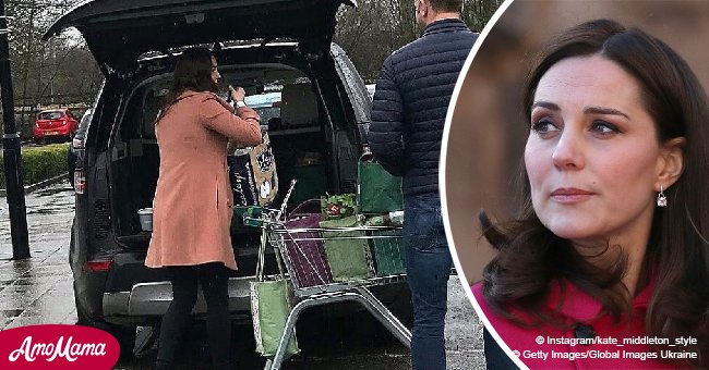 Die hochschwangere Herzogin Kate wurde dabei gesehen, wie sie ohne Hilfe Einkäufe in ihr Auto lud