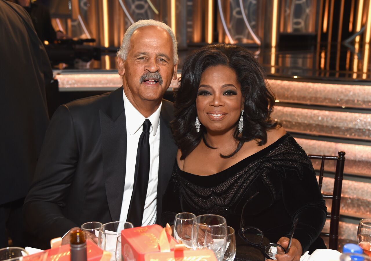 Stedman Graham und Oprah Winfrey feiern die 75th Annual Golden Globe Awards mit Moet & Chandon. | Quelle: Getty Images