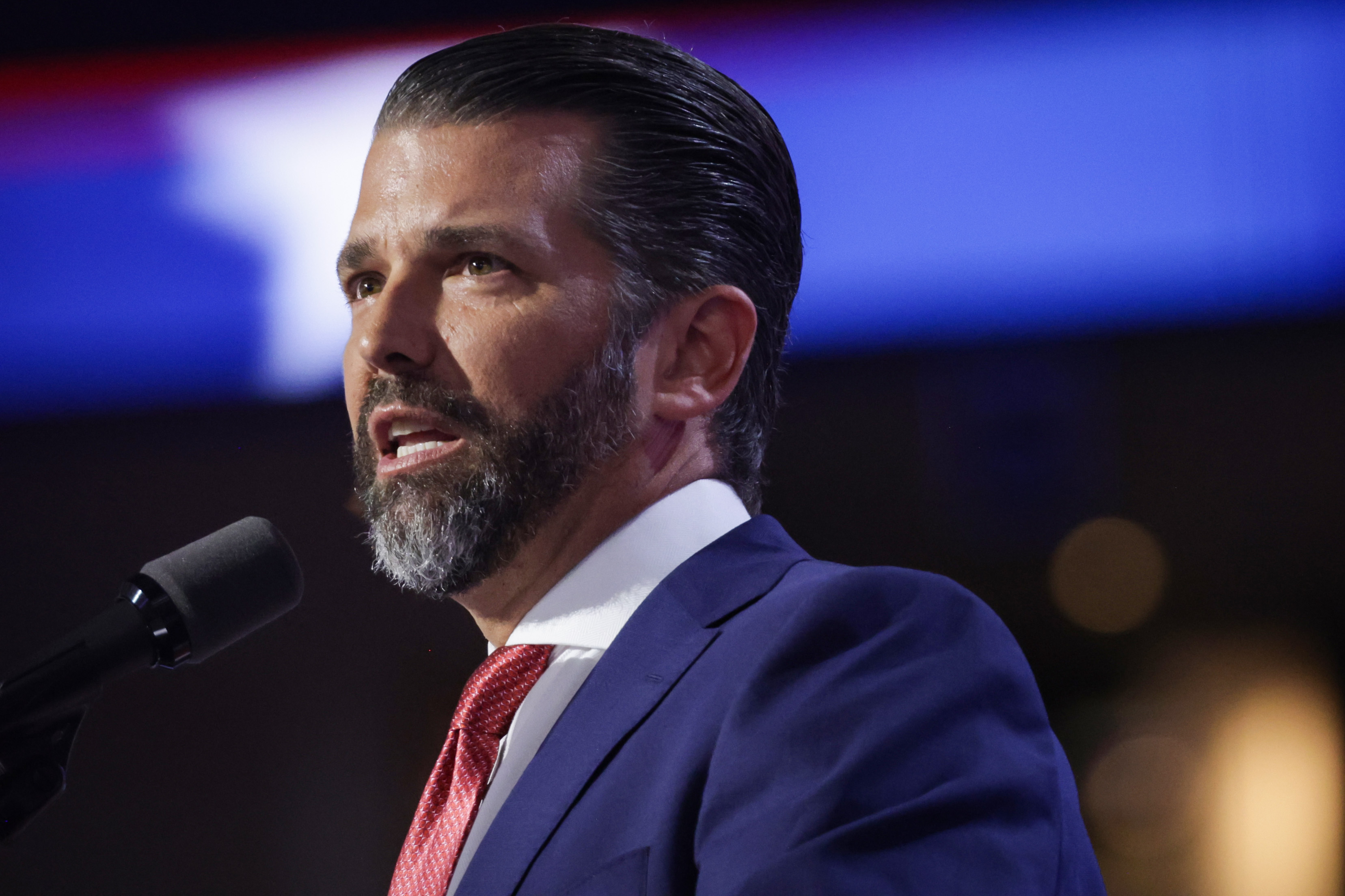 Donald Trump Jr. bei seiner Rede auf der Republican National Convention in Milwaukee, Wisconsin, am 17. Juli 2024. | Quelle: Getty Images