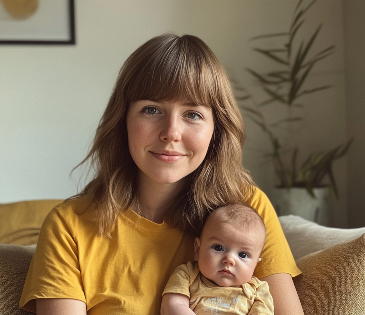 Eine Frau hält ein Baby | Quelle: Midjourney
