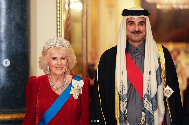 Königin Camilla und Scheich Tamim bin Hamad Al Thani, der Amir von Katar, gepostet am 3. Dezember 2024 | Quelle: Instagram.com/theroyalfamily