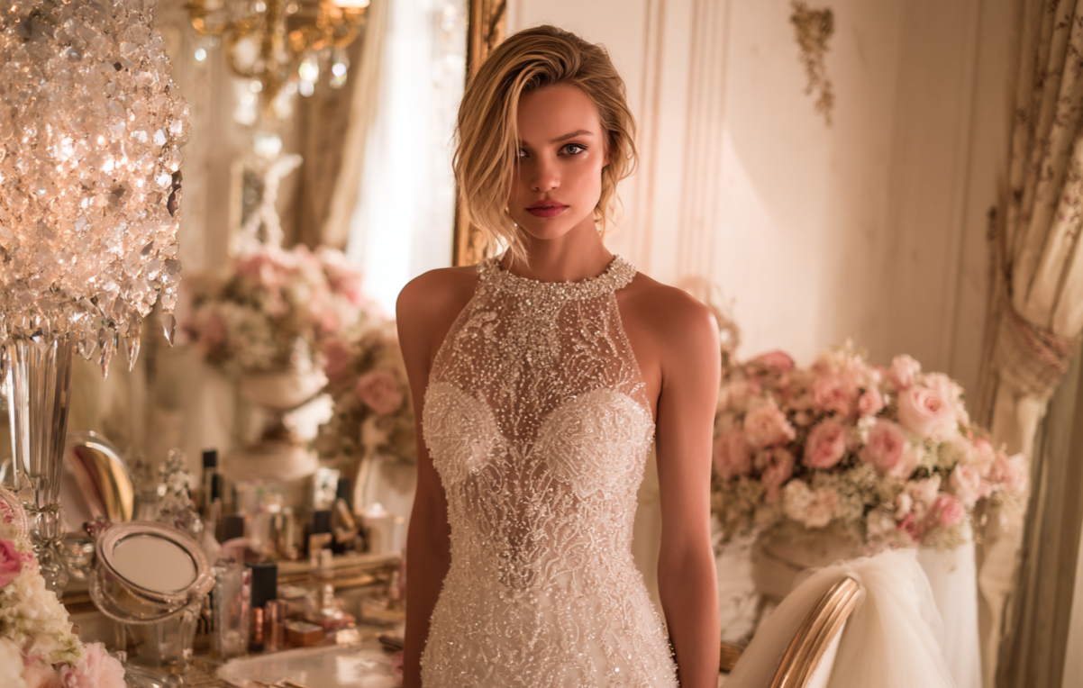 Eine Frau in einem weißen Kleid | Quelle: Midjourney