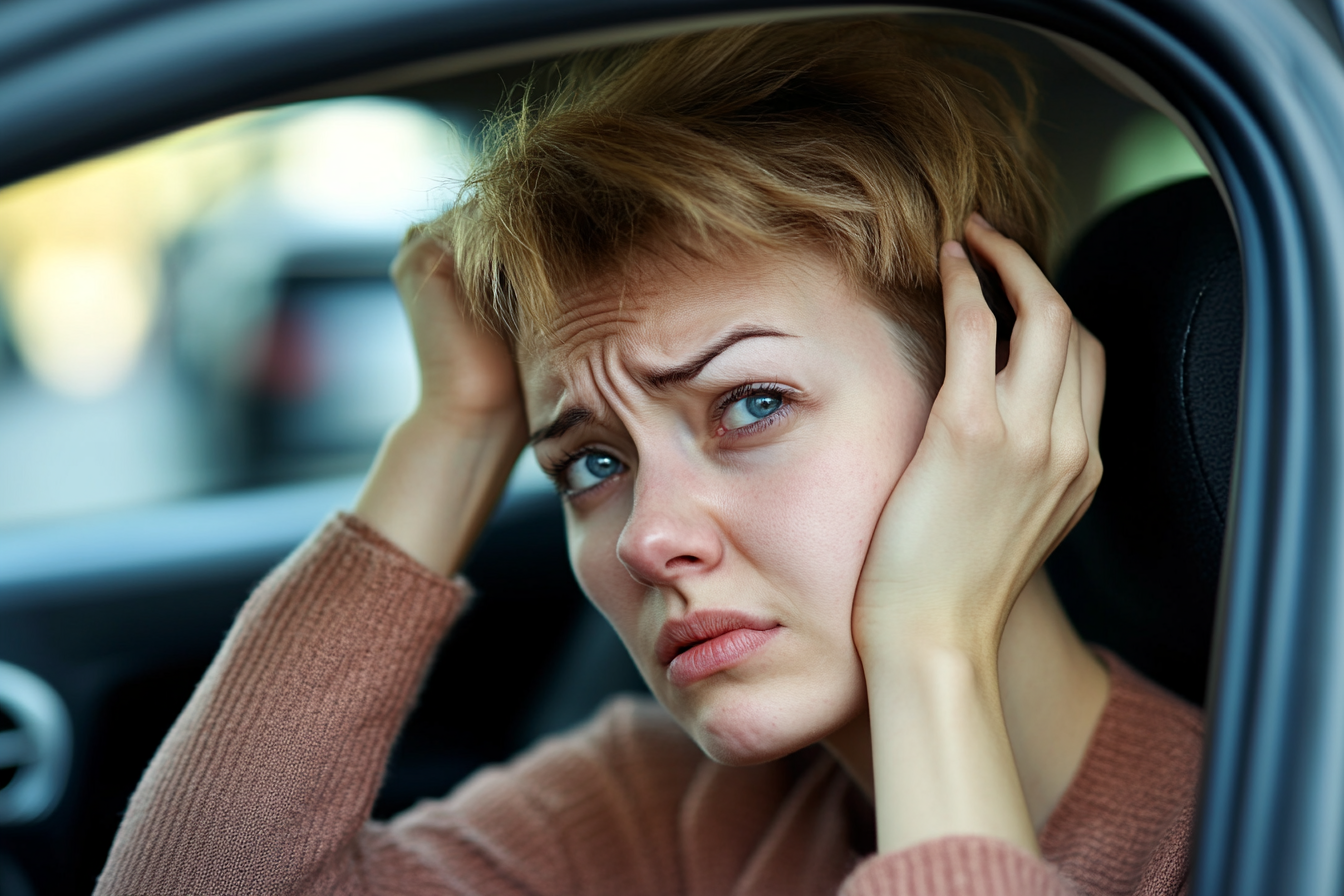 Eine Frau sitzt in ihrem Auto | Quelle: Midjourney