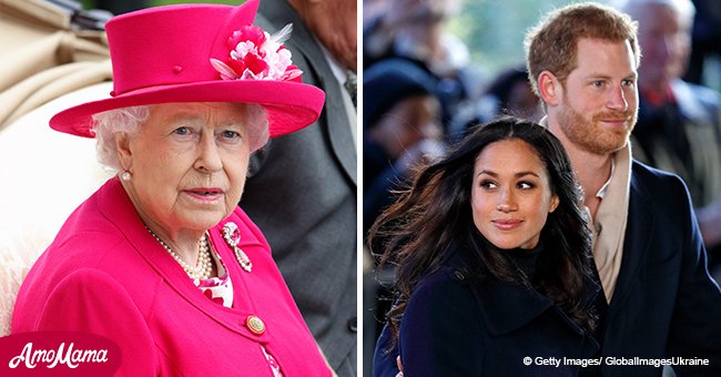 Die Queen zeigte versehentlich ein nie-zuvor-veröffentlichtes Bild von Prinz Harry und Meghan Markle