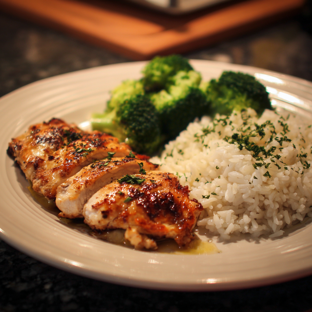 Ein Teller mit Essen auf einem Tisch | Quelle: Midjourney