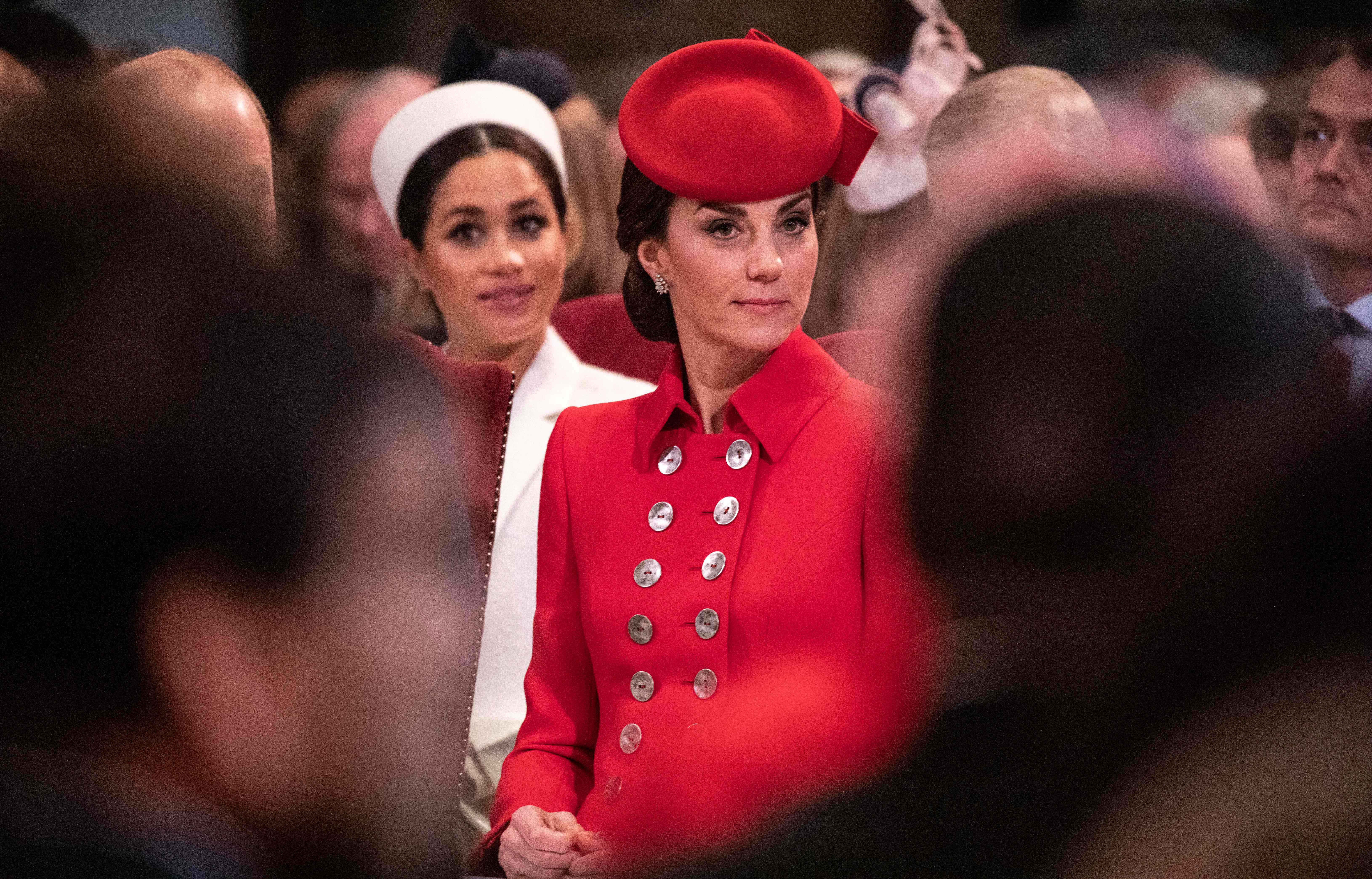 Meghan Markle und Prinzessin Catherine beim Gottesdienst zum Commonwealth Day in der Westminster Abbey in London am 11. März 2019 | Quelle: Getty Images