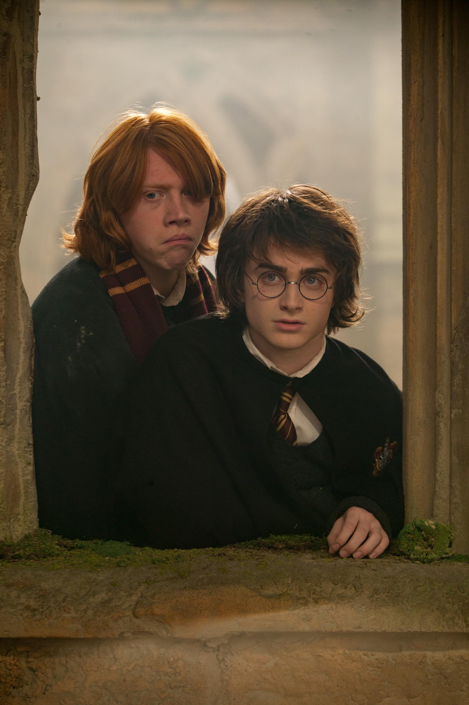 Rupert Grint und Daniel Radcliffe am Set von