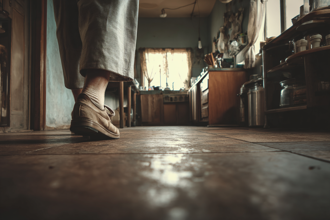 Eine Nahaufnahme der Schuhe einer Frau, die weggeht | Quelle: Midjourney