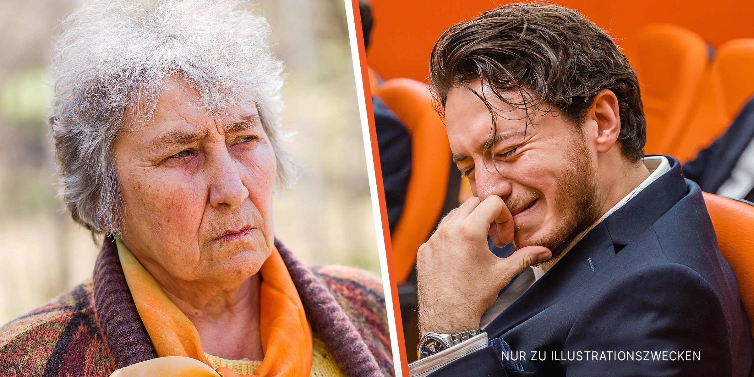 Ältere Frau mit finsterem Blick | Mann weint | Quelle: Shutterstock