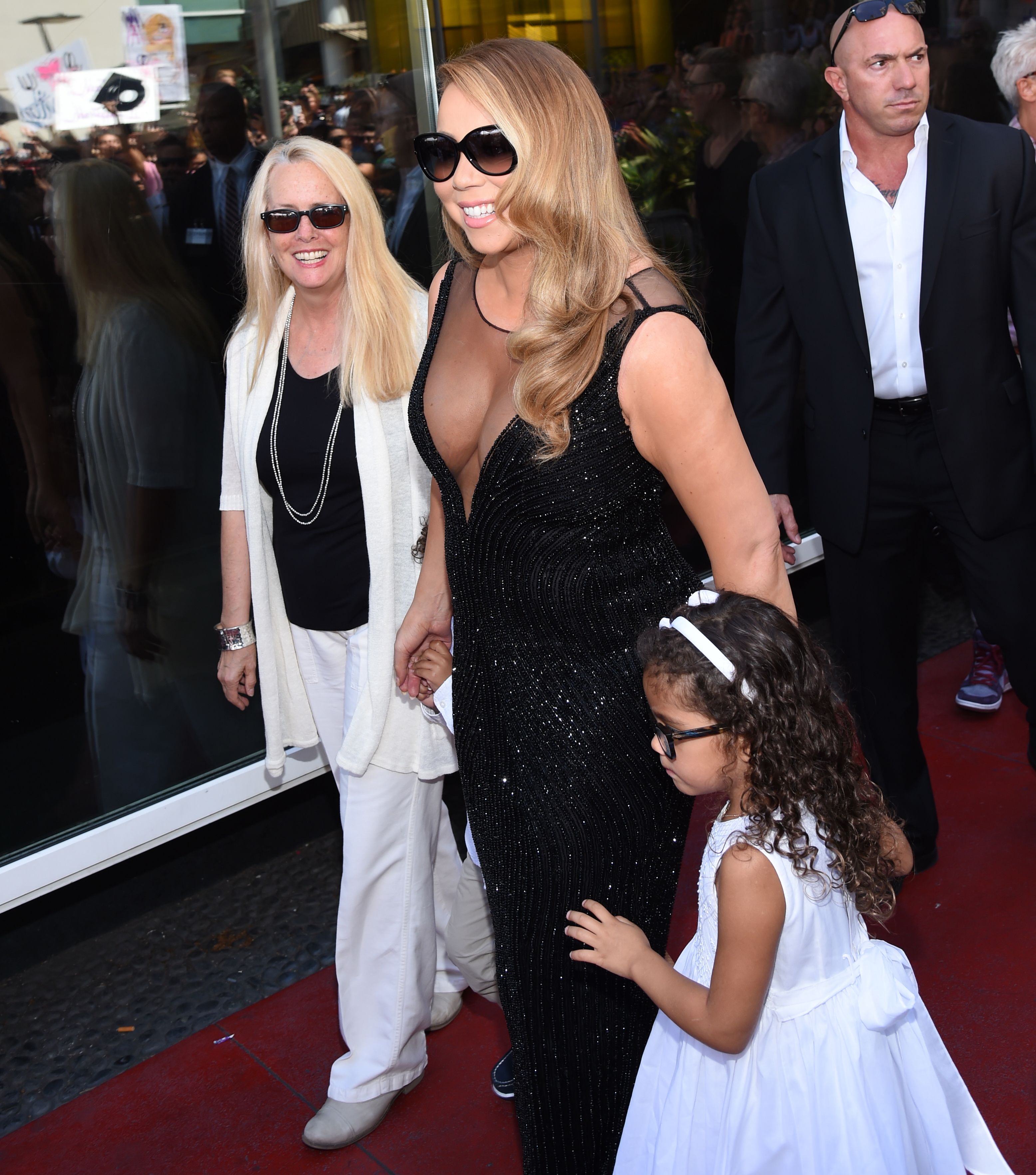 Patricia Hickey, Mariah Carey und Monroe Cannon im August 2015 in Los Angeles | Quelle: Getty Images