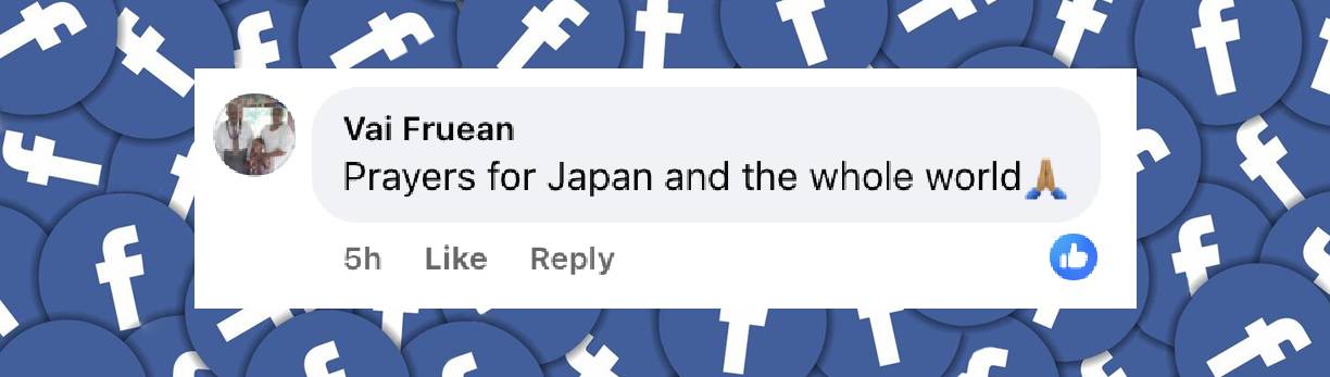 Der Kommentar eines Netizens zum jüngsten Erdbeben der Stärke 6,9 in Japan | Quelle: Facebook.com/Channel4News