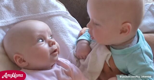 Ein Vater filmte die unglaubliche Unterhaltung von neugeborenen Zwillingen, die in ihrer eigenen Sprache „sprechen“