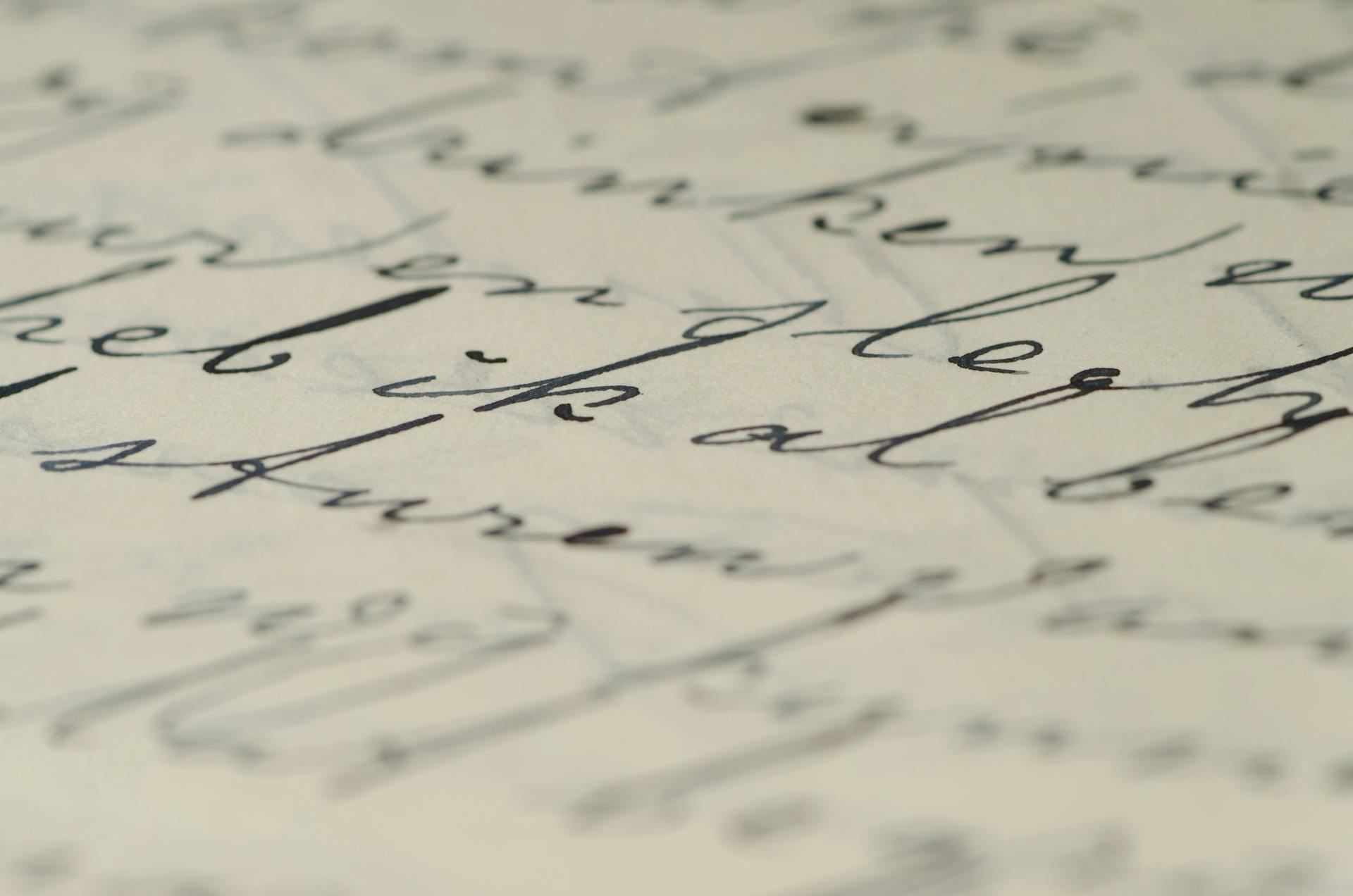 Eine Nahaufnahme einer Handschrift | Quelle: Pexels