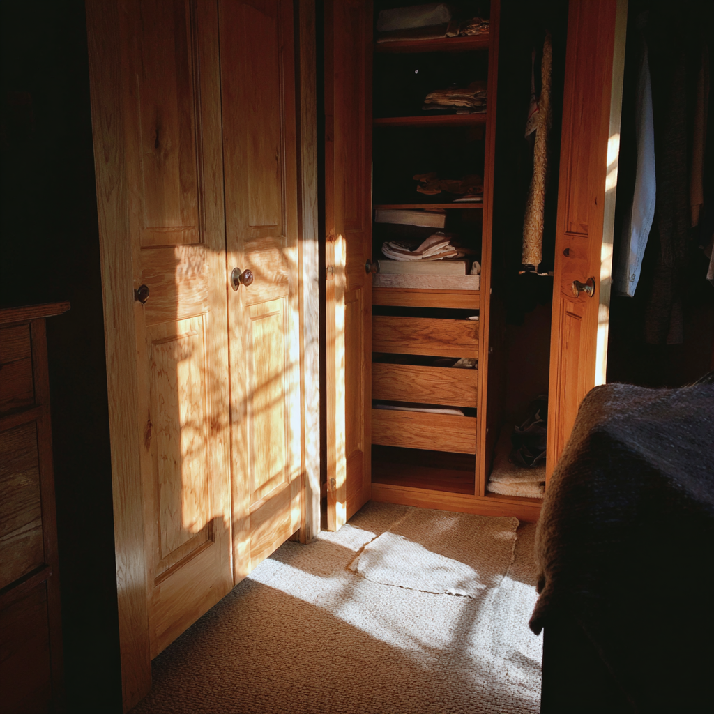 Ein Kleiderschrank in einem Schlafzimmer | Quelle: Midjourney